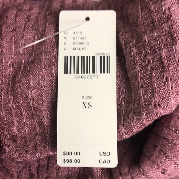 💛 XS 💛 NWT Anthro Sweater Ribbed Soft Cowl Neck Ruffled​ - Picture 4 of 6